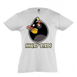 Футболка для девочки Angry Birds черный