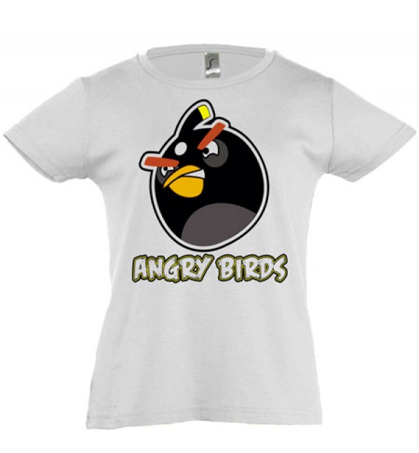 Футболка для девочки Angry Birds черный