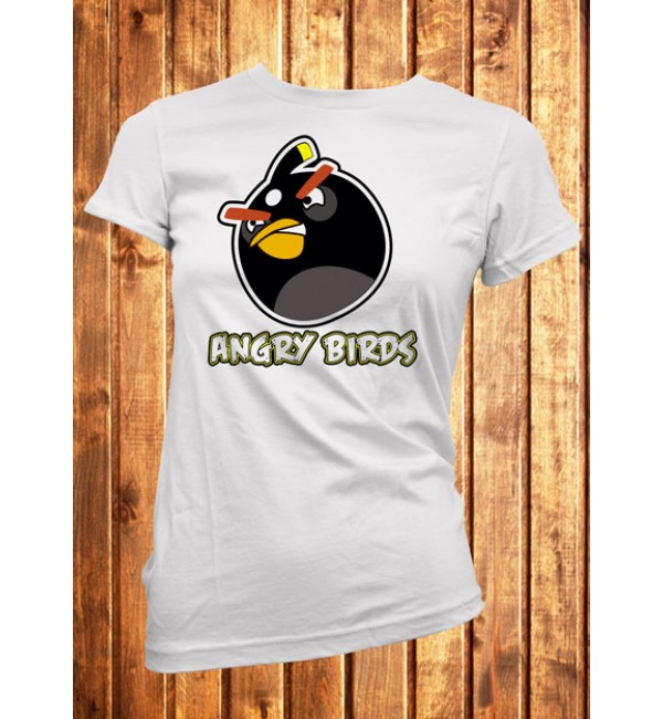 Женская футболка Angry Birds,черный