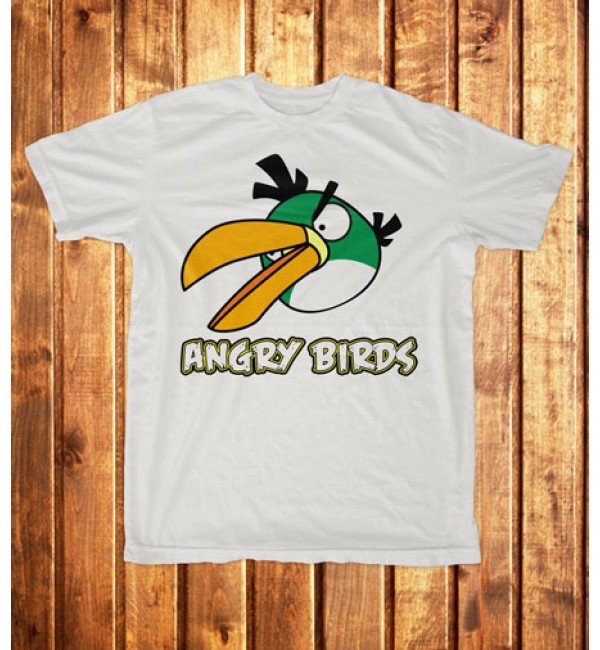 Мужская футболка Angry Birds зеленая птица