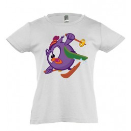 Футболка для девочки  Совунья на лыжах