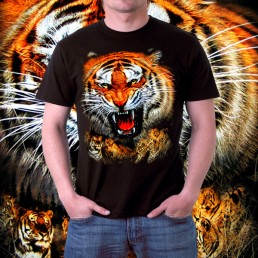 Мужская 3d футболка Тигр