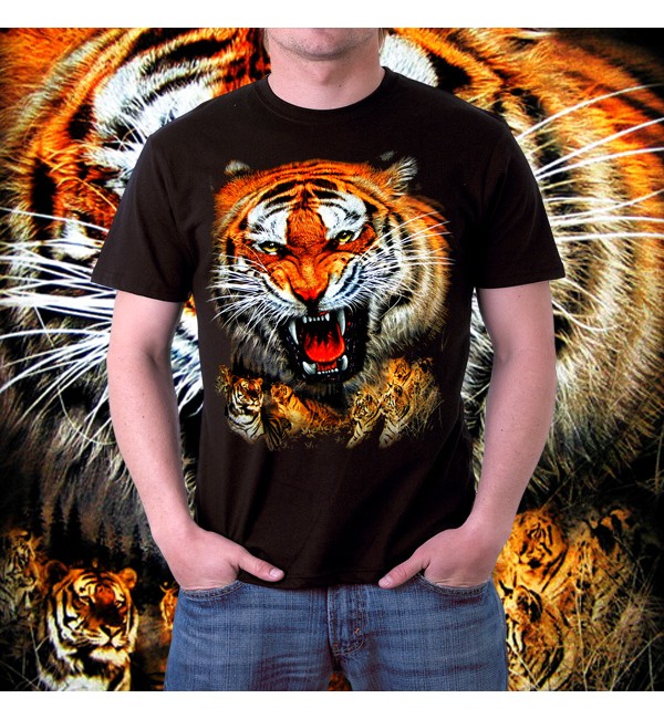 Мужская 3d футболка Тигры