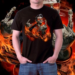 Мужская 3д футболка  Огненный гитарист