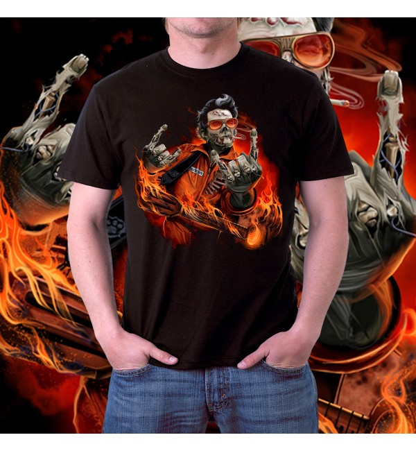 Мужская 3д футболка  Огненный гитарист