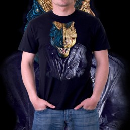 Мужская футболка 3д Динозавр в курточке