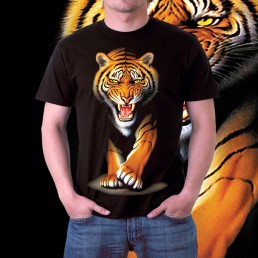 Мужская футболка 3d Тигр идет