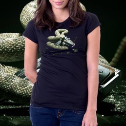 Женская 3d футболка Гремучая змея