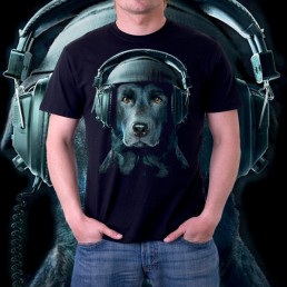 Футболка 3д мужская Лабрадор меломан