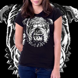 3Д женская футболка Бульдог1