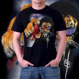 Мужская 3d футболка Тигр с баллончиком