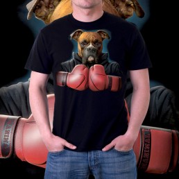 Мужская футболка 3d Собака боксер
