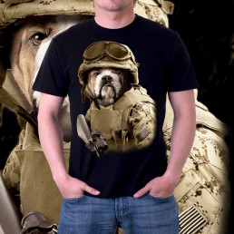 Мужская футболка 3д Собака боксер - спецназ