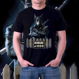 Мужская футболка 3д Beware of Dog