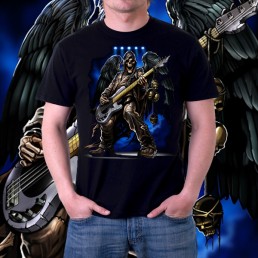 Мужская футболка 3d Скелет бас-гитарист