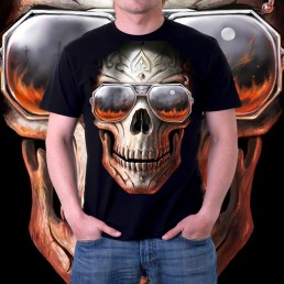 Мужская 3d футболка Череп в очках