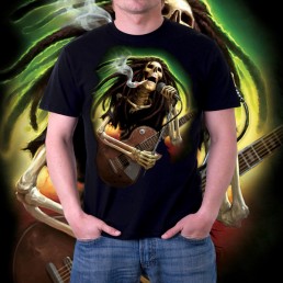 Мужская футболка 3d Скелет растаман