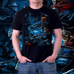 Мужская футболка 3d Скелетоны на драконах