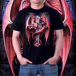 Мужская футболка 3д Красный дракон