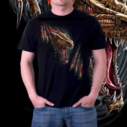 Мужская 3d футболка Злой дракон