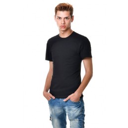 Футболка мужская черная, круглый ворот Футболка мужская черная, круглый ворот