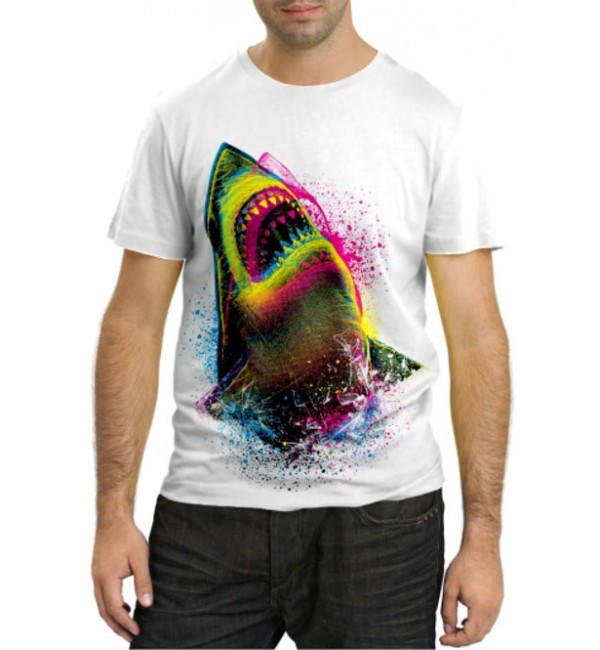 Модная футболка Акула 3D