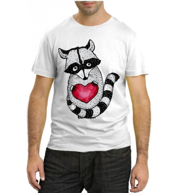 Модная футболка Влюбленный Енот