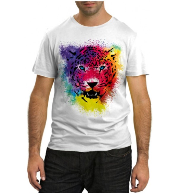 Модная футболка Разноцветный гепард
