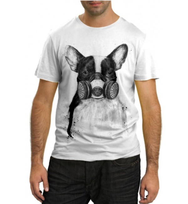 Модная футболка Собака в противогазе