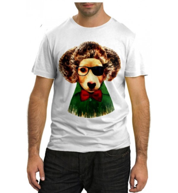 Модная футболка Собака в шапке