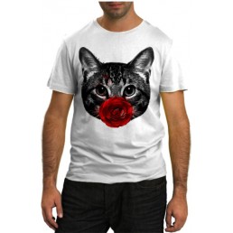 Кот с красным цветком Кот с красным цветком