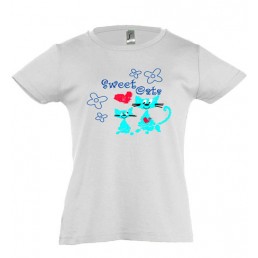 Футболка для девочки  Ласковые кошки