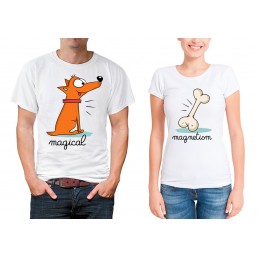 Парные футболки для двоих Магический магнит Парные футболки для двоих Магический магнит