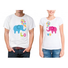 Парные футболки для двоих Слоники