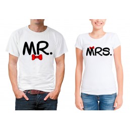 Парные футболки для двоих Mr and Mrs