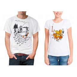 Парные футболки для двоих Рыбак и рыбка