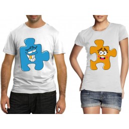 Парные футболки Влюбленные пазлы