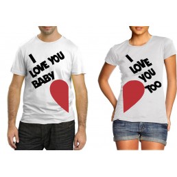 Футболка для двоих  I love you baby