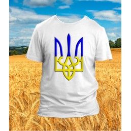 Патриотическая футболка Трезубец сине-желтый Патриотическая футболка Трезубец сине-желтый