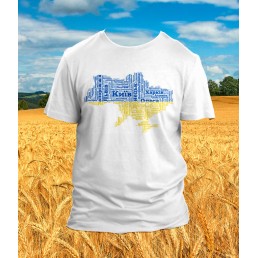 Футболка Карта, города Украины, цветная