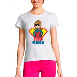 Женская футболка Супер мама Женская футболка Супер мама
