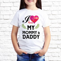 Детская футболка Я люблю папу и маму Детская футболка Я люблю папу и маму
